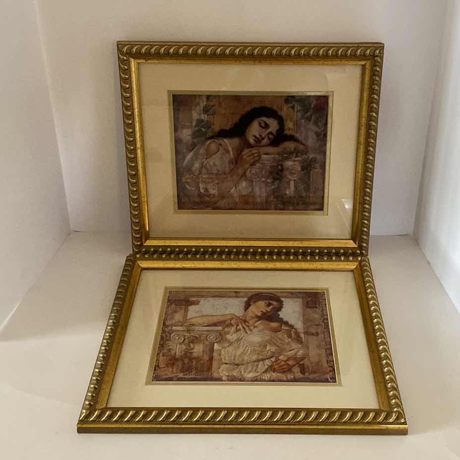 Photo 1 of PAIR OF GOLD FRAMED WOMEN ARTWORK 16” x 14”