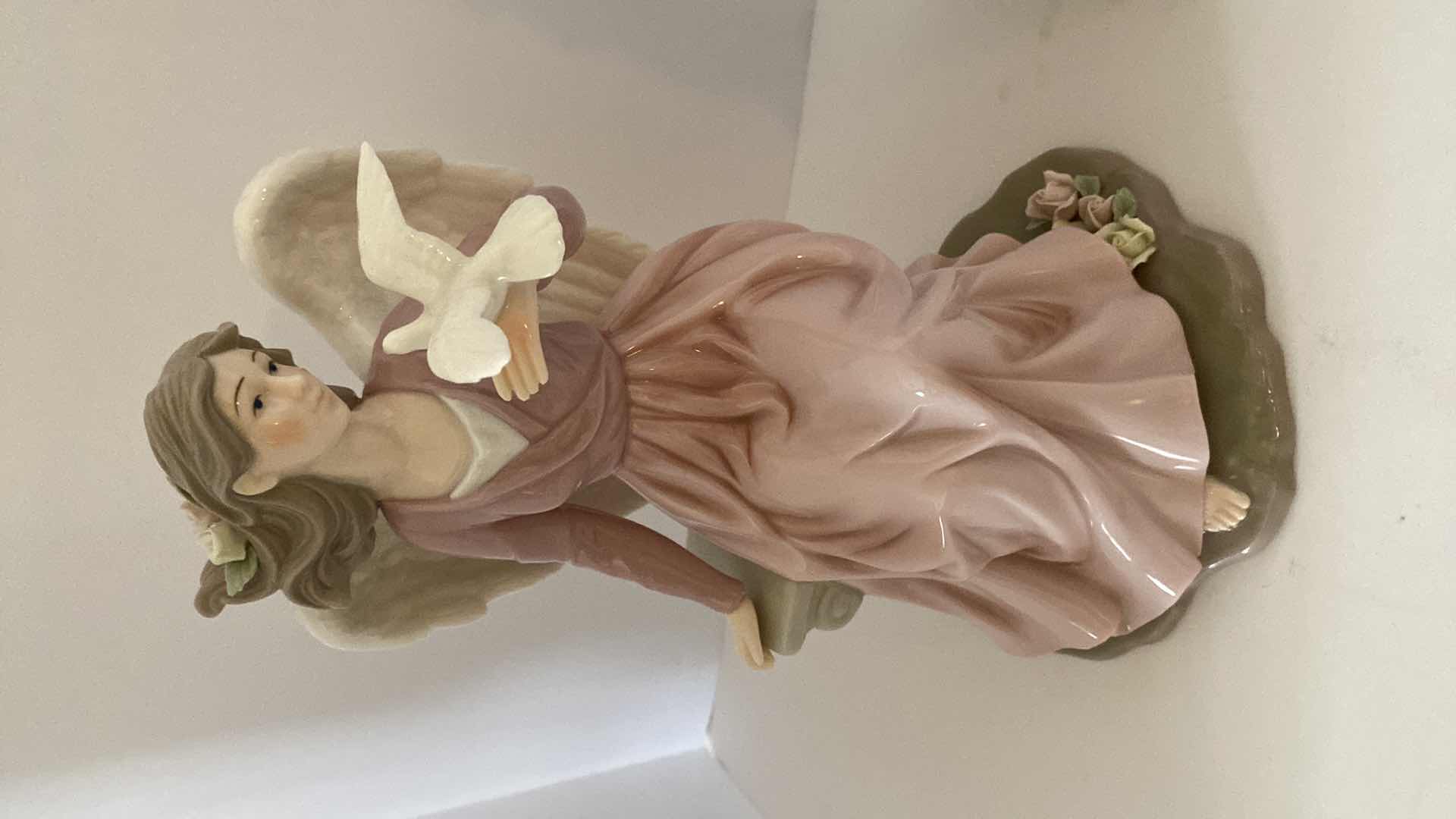 Photo 2 of PAIR OF PORCELAIN ANGELS H 13”