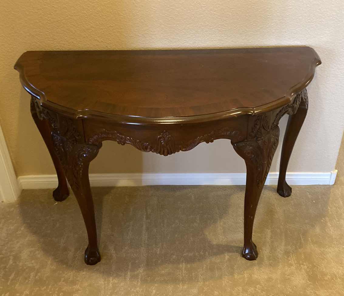 Photo 1 of CHERRY HALL TABLE WITH QUEEN ANNE LEGS 48“ x 22“ H 30” UPSTAIRS