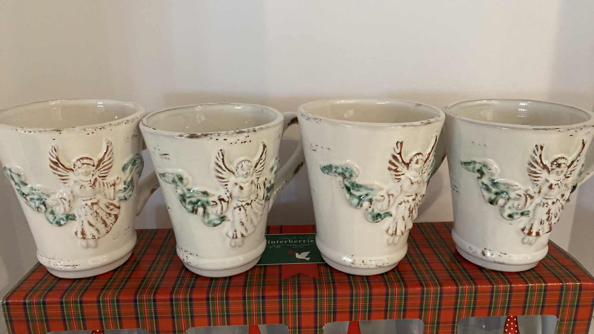 Photo 2 of 4 CERAMIC ANGEL CUPS AND ELF HOLIDAY GLASSWARE