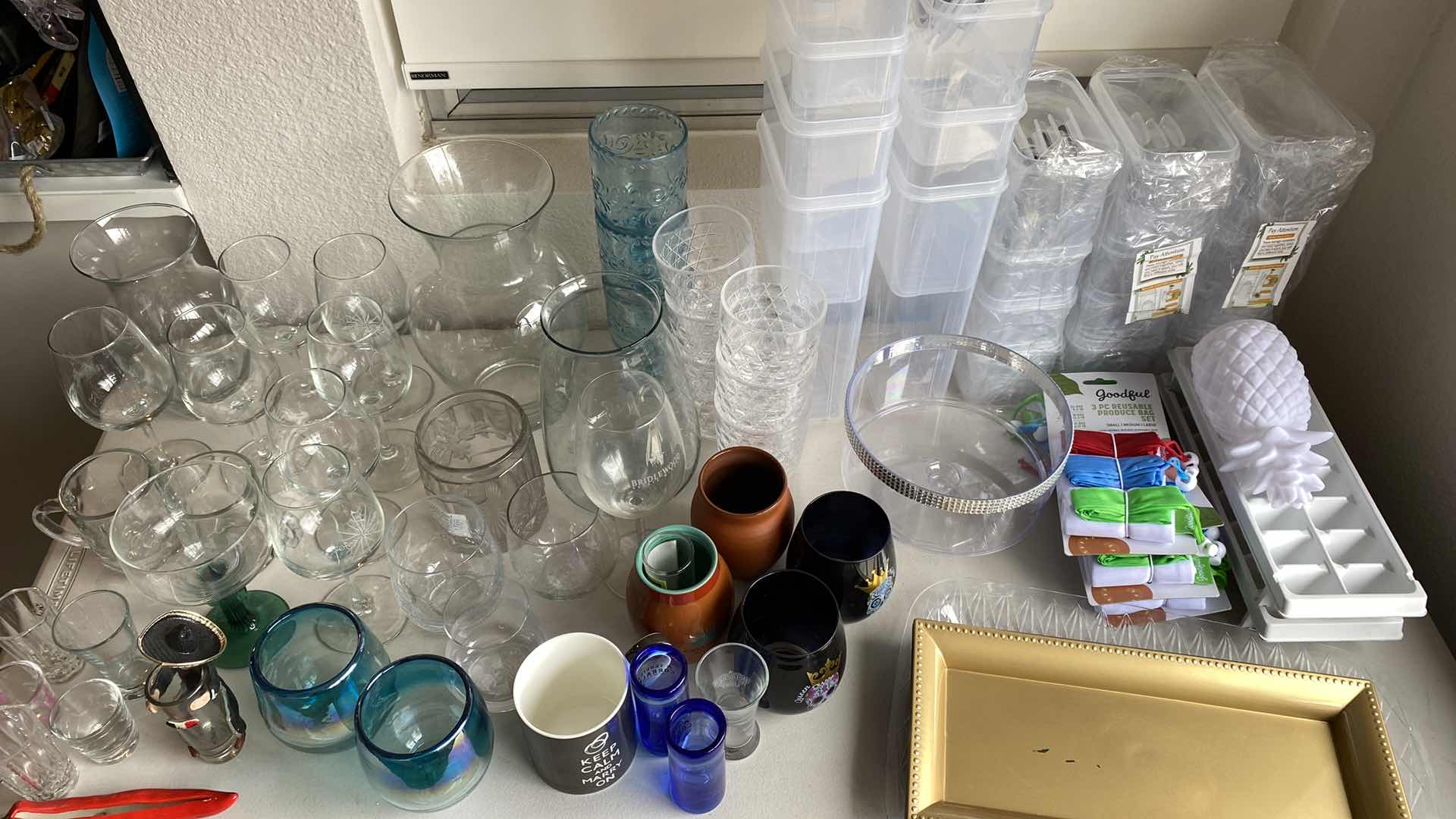 Photo 2 of GLASSWARE AND PLASTIC STORAGE WITH LIDS AND MORE