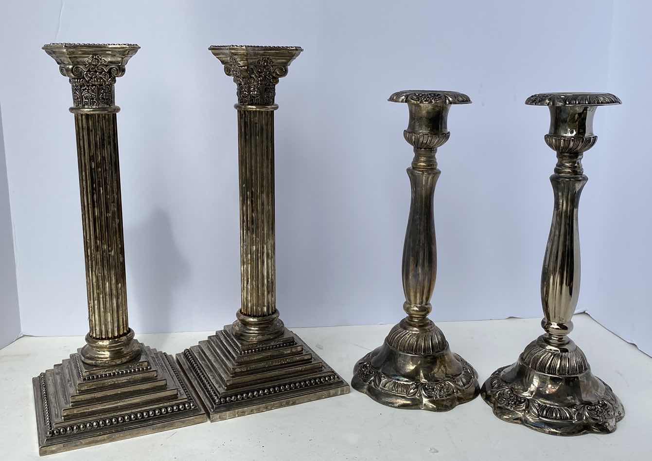 Photo 1 of GODINGER SILVER PLATED CANDLESTICKS TALLEST 11 1/2“