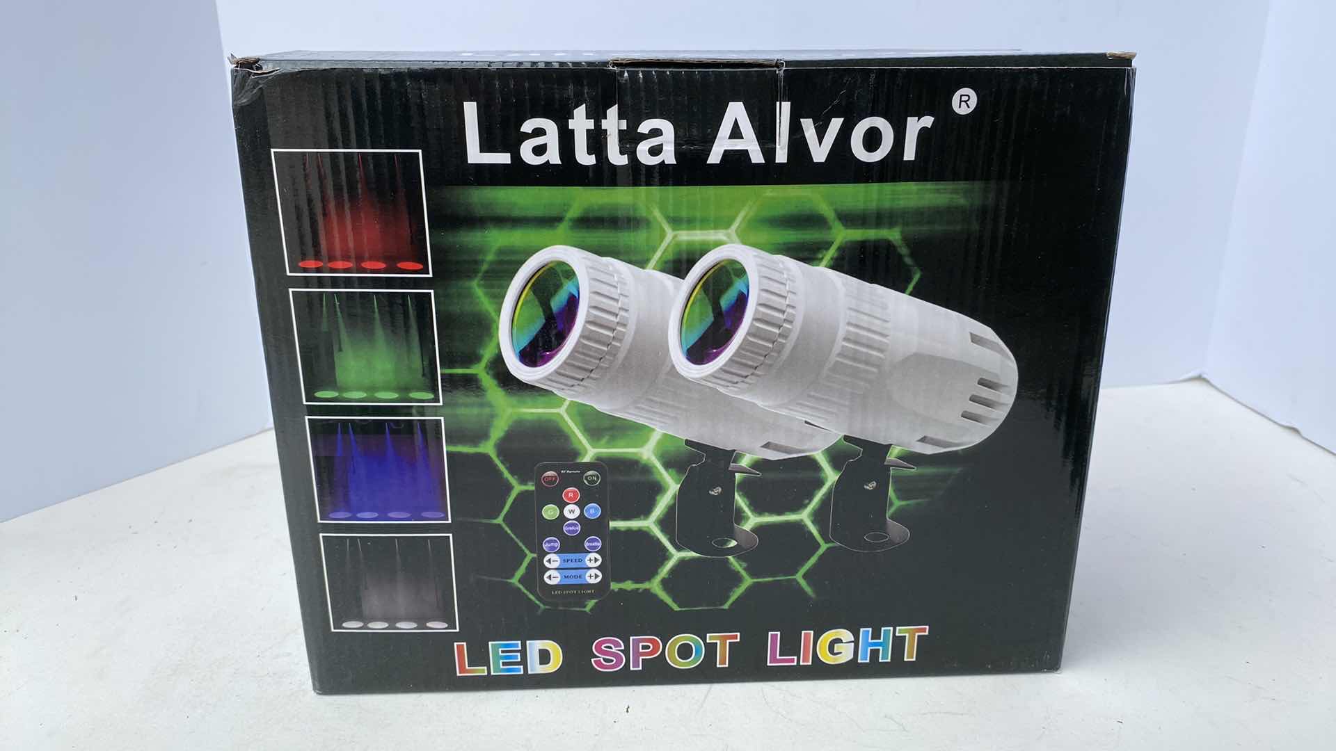 Photo 3 of Latta Alvor 4 in 1 Small Spotlight Mini RGBW LED Beam Spot Lights Stage Effect Lighting LED Beam Pinspot Light for Mirror Ball Club Party Bar DJ Events (White)