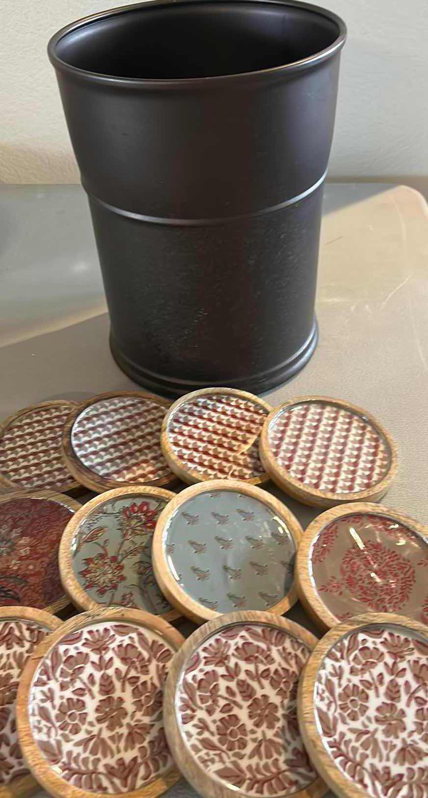 Photo 1 of 3 NEW SETS OF COASTERS AND TRASH CONTAINER