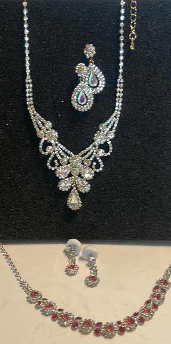 Photo 1 of COSTUME JEWELRY- 2 NECKLACES AND 2 PAIRS EARRINGS