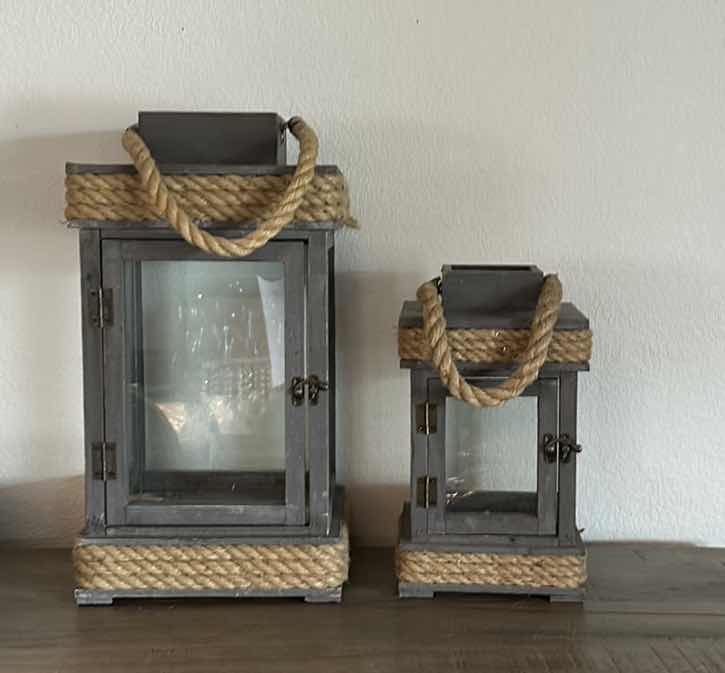 Photo 1 of HOME DECOR - 2 LANTERNS TALLEST 10” x 18”