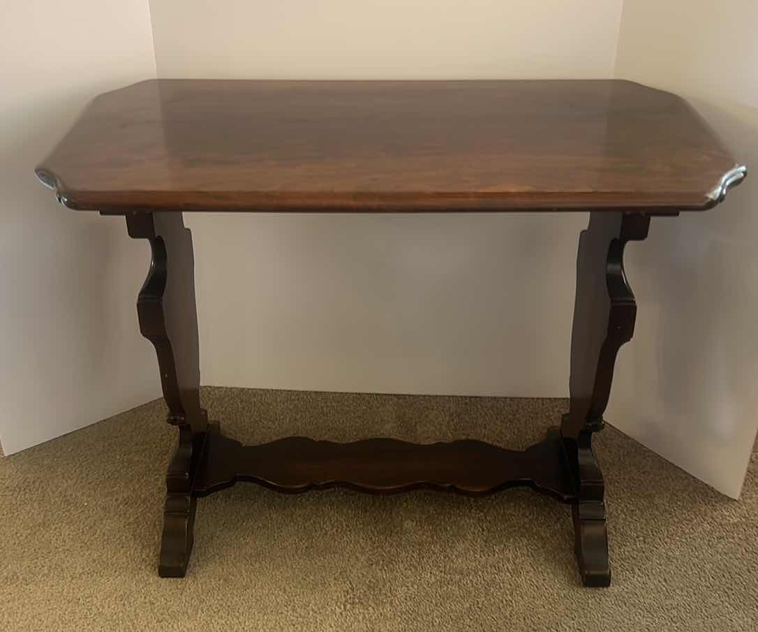 Photo 1 of VINTAGE WOOD SIDE TABLE 28 1/4 inches five 15 1/2” x 21”