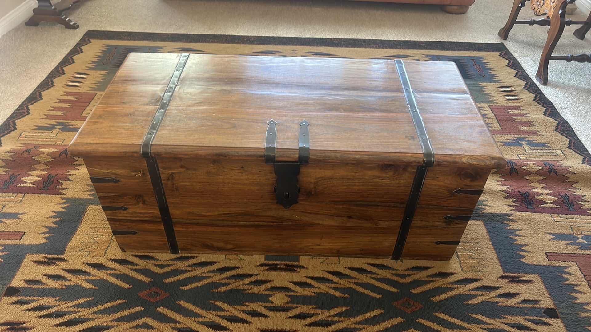 Photo 1 of WOOD TRUNK WITH METAL HINGES 40” x 18” x 16 1/2”