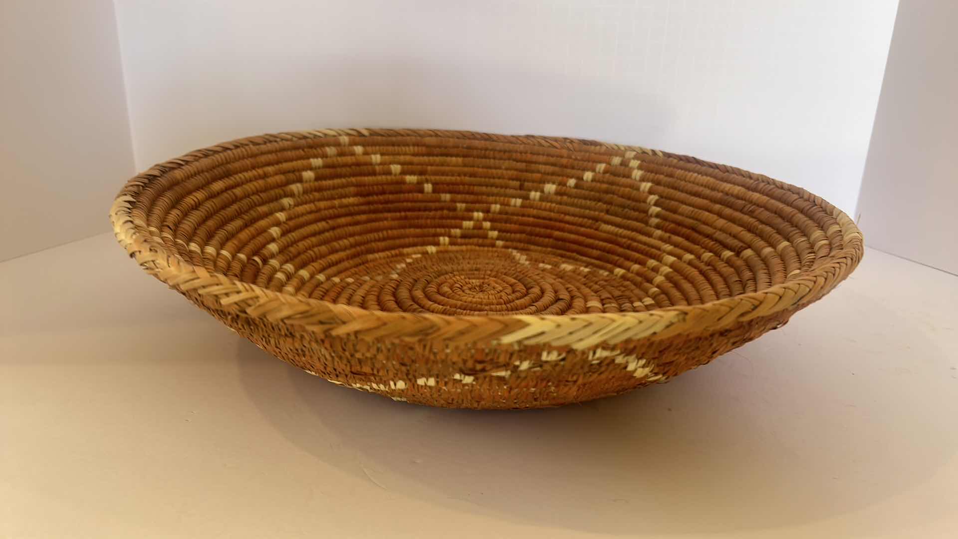 Photo 1 of HAND WOVEN BASKET 15” x 3 1/2”