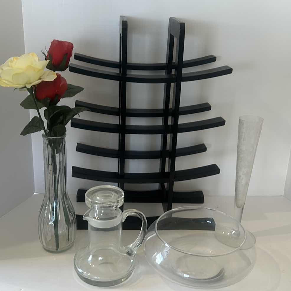 Photo 2 of WINE HOLDER AND GLASS ASSORTMENT