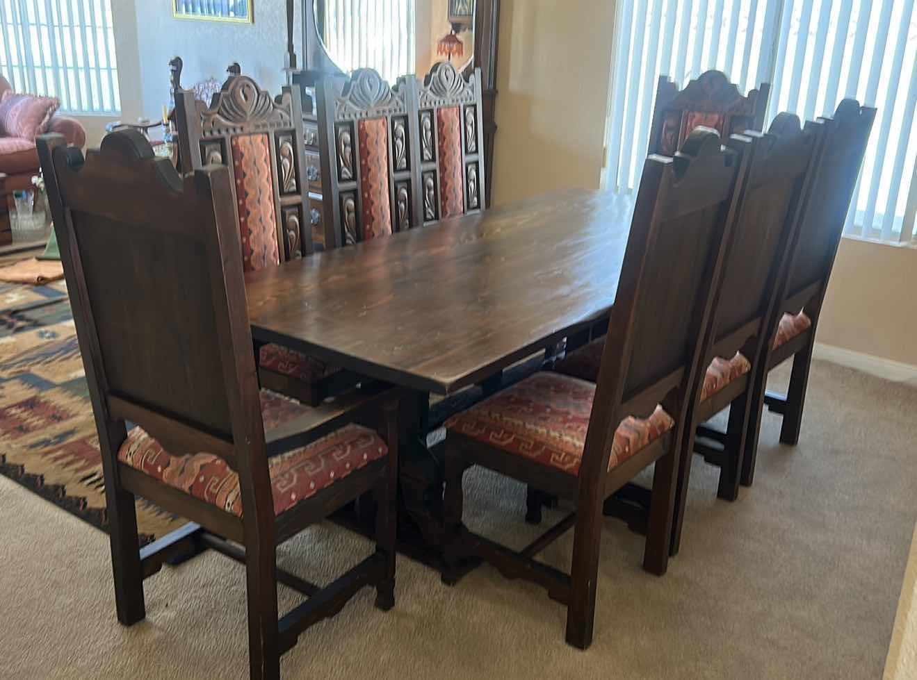 Photo 1 of CUSTOM DINING ROOM TABLE 7’ x 3’ x 29 1/2” PLUS TWO MORE CHAIRS NOT PICTURED