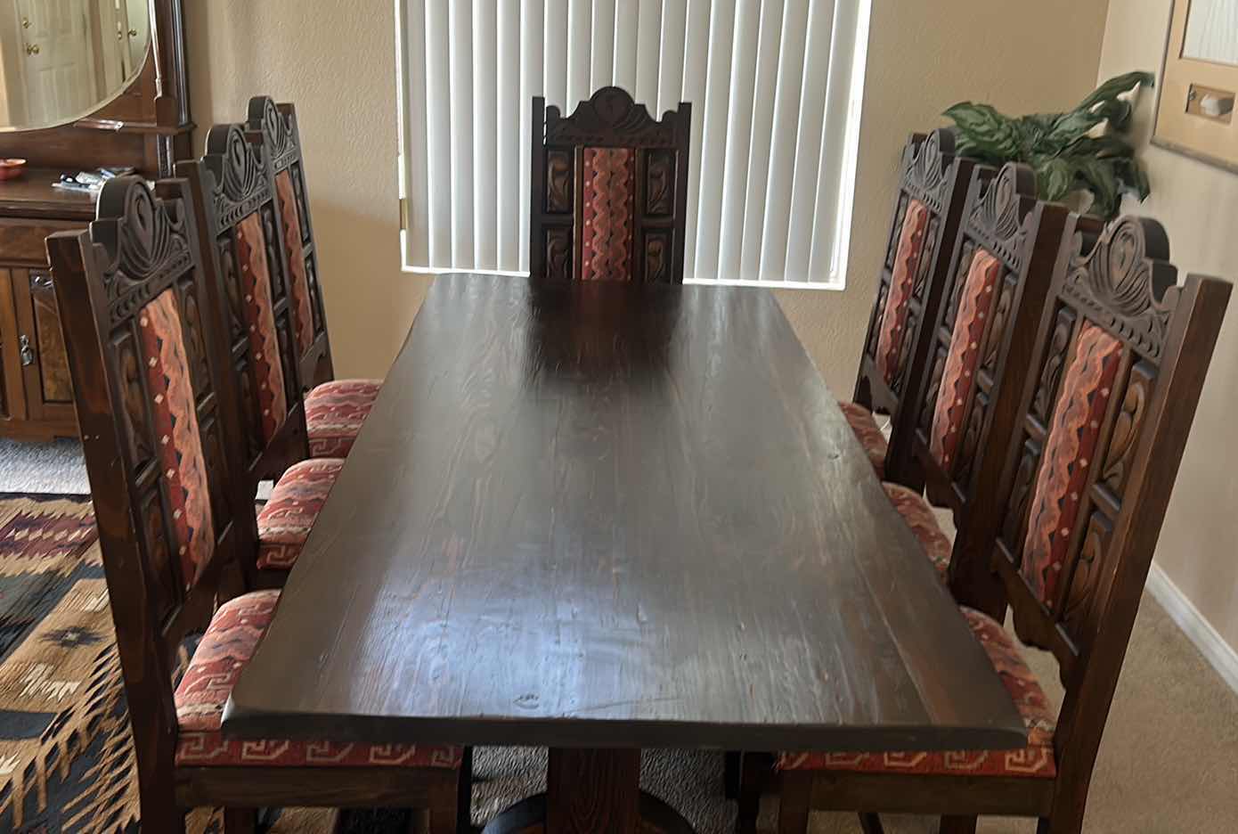 Photo 2 of CUSTOM DINING ROOM TABLE 7’ x 3’ x 29 1/2” PLUS TWO MORE CHAIRS NOT PICTURED