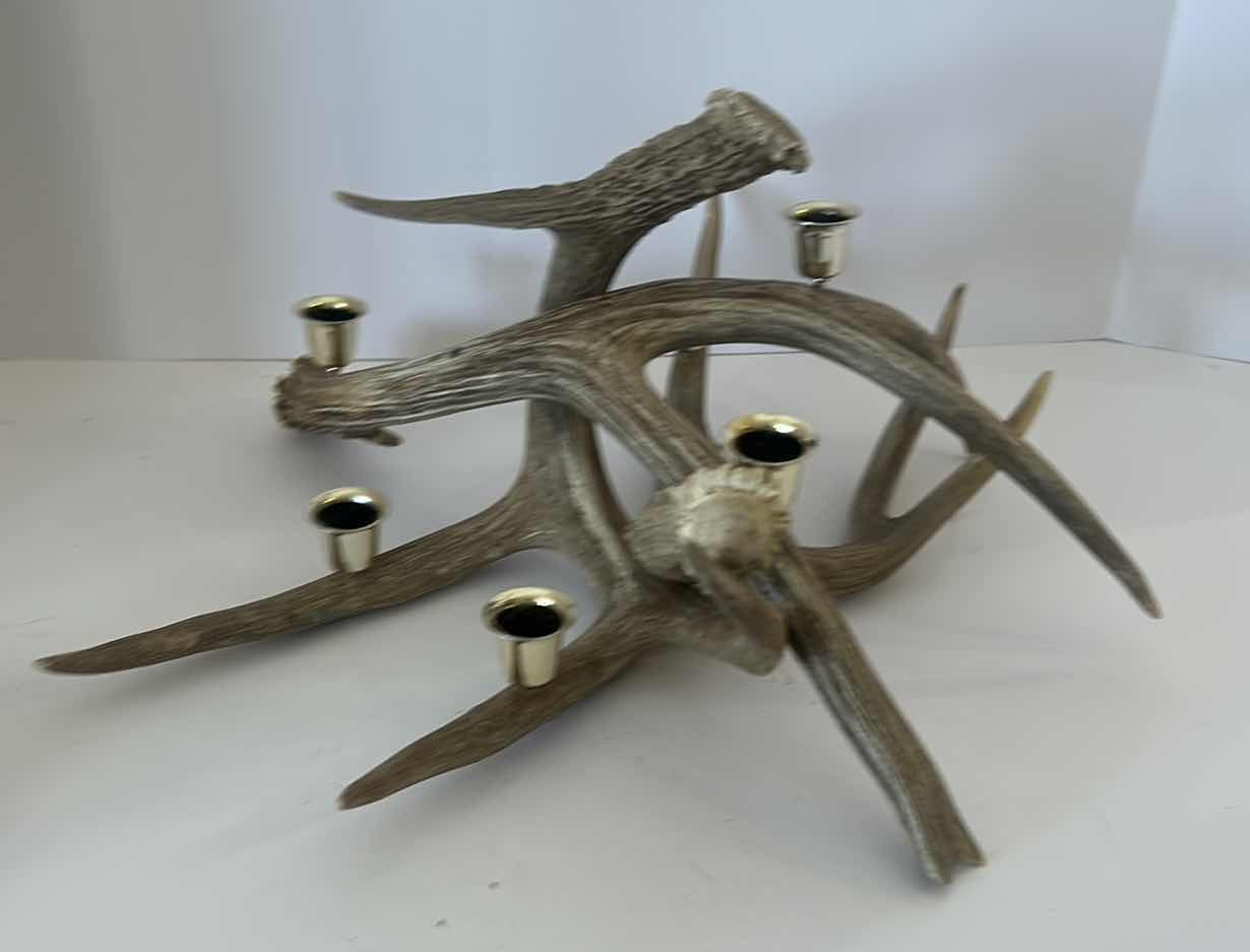 Photo 1 of ANTLER CANDLE HOLDER 17” x 8 1/2”