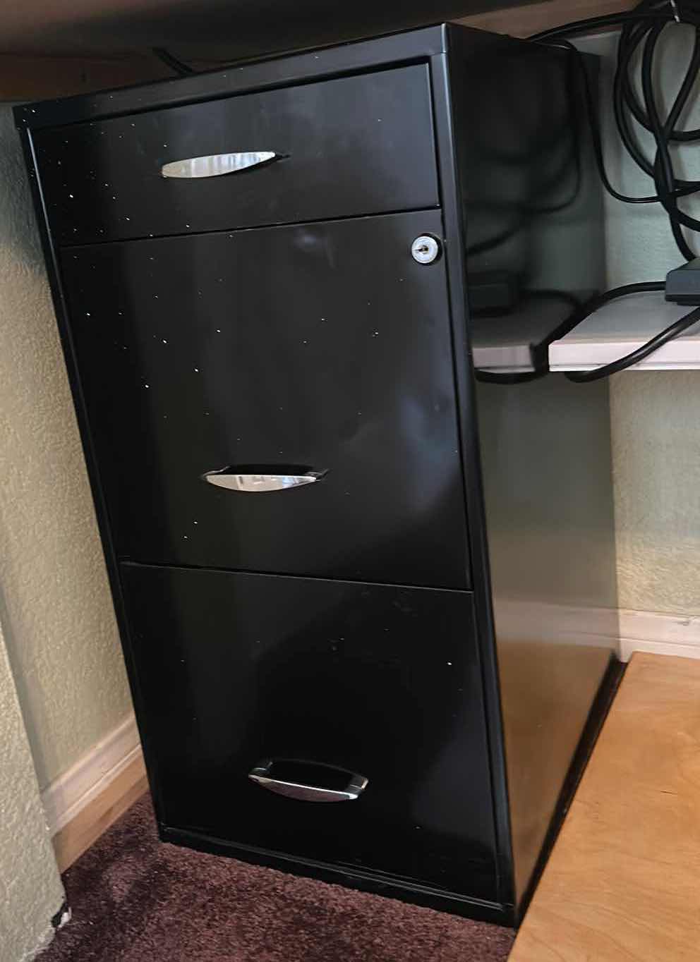 Photo 1 of 3 DRAWER METAL FILE CABINET PLUS CONTENTS H26.25”