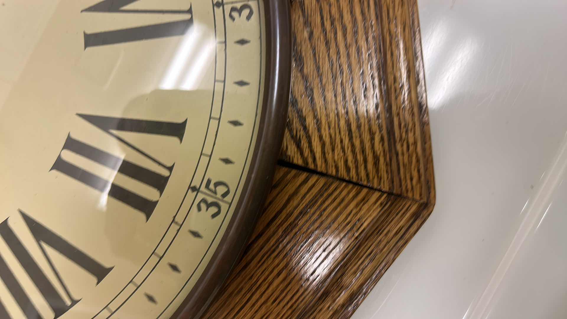 Photo 1 of OAK MASTER WALL CLOCK 
15 1/2” x 15 1/2
