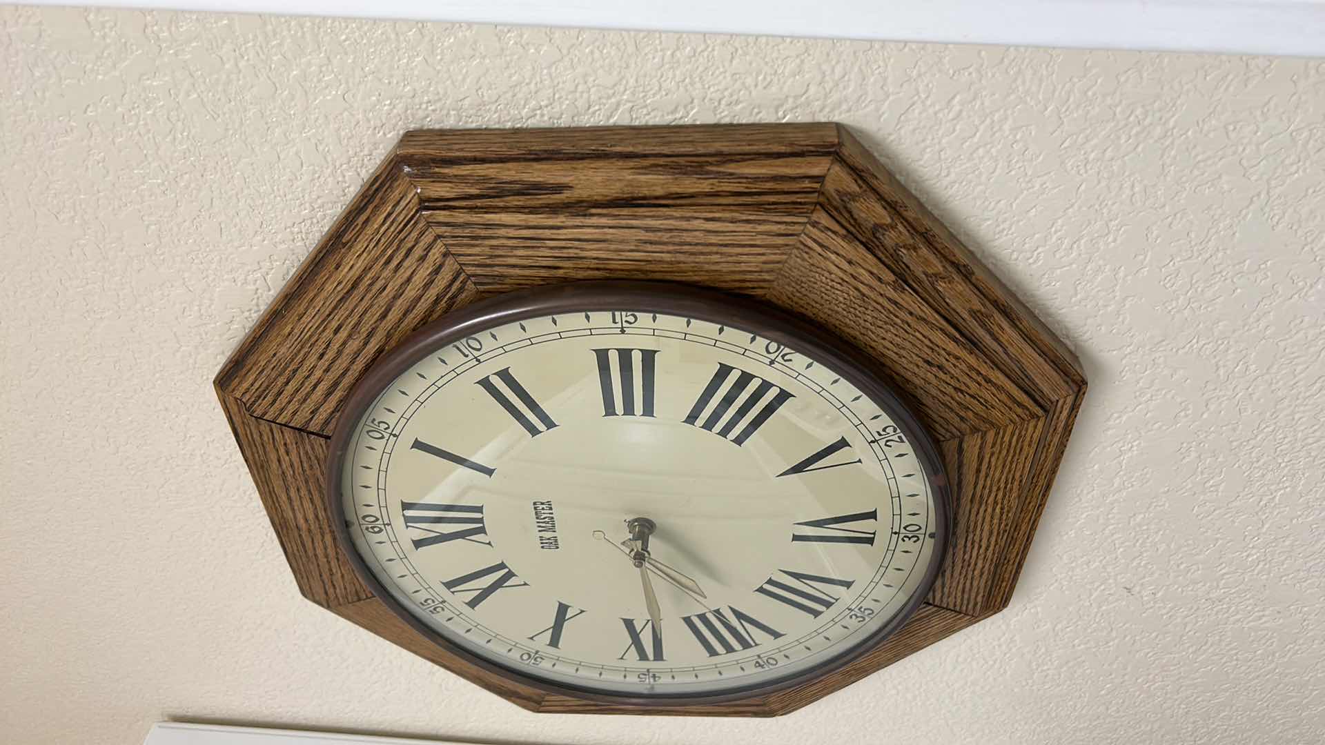 Photo 1 of OAK MASTER WALL CLOCK 
15 1/2” x 15 1/2