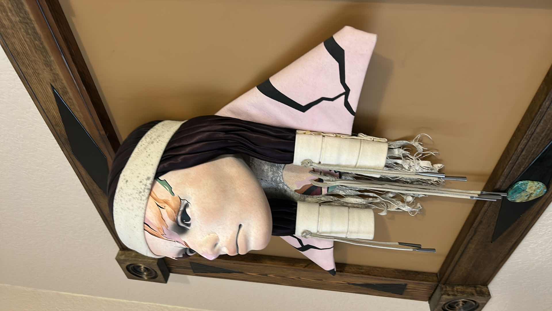 Photo 1 of LIFE SIZE NATIVE AMERICAN HEAD SCULPTURE IN 3D FRAMED ARTWORK 27” x 26 1/2” x 6.5”