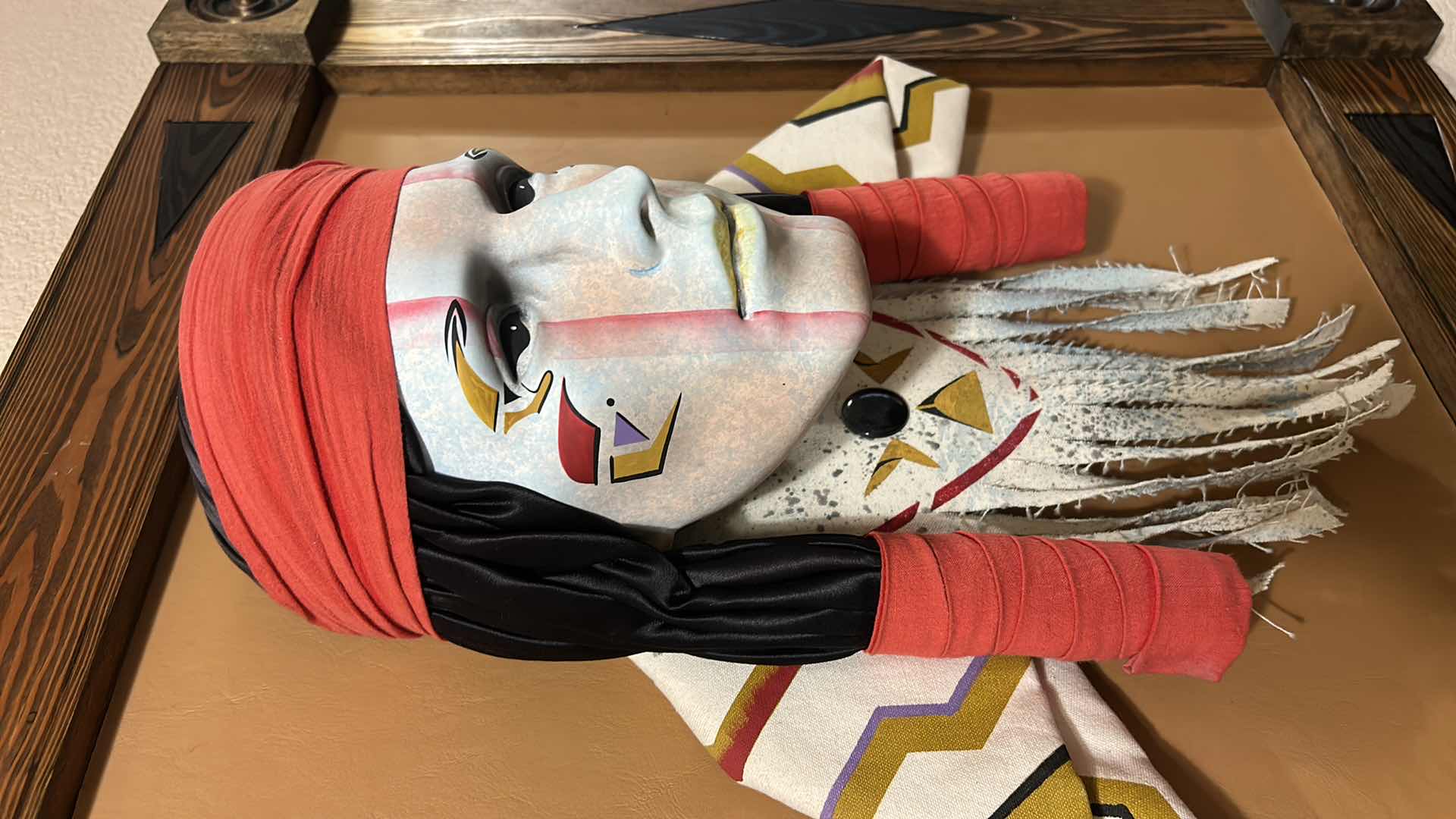 Photo 1 of LIFE SIZE NATIVE AMERICAN HEAD SCULPTURE IN 3D FRAMED ARTWORK 27” x 26 1/2” x 6.5”