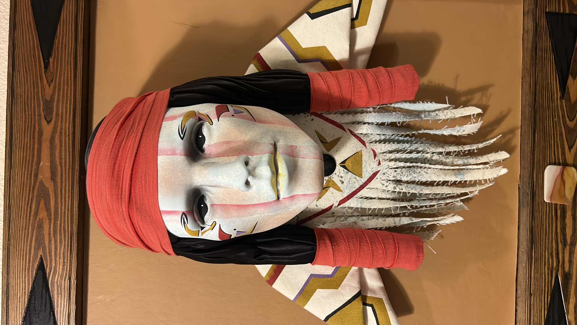 Photo 1 of LIFE SIZE NATIVE AMERICAN HEAD SCULPTURE IN 3D FRAMED ARTWORK 27” x 26 1/2” x 6.5”