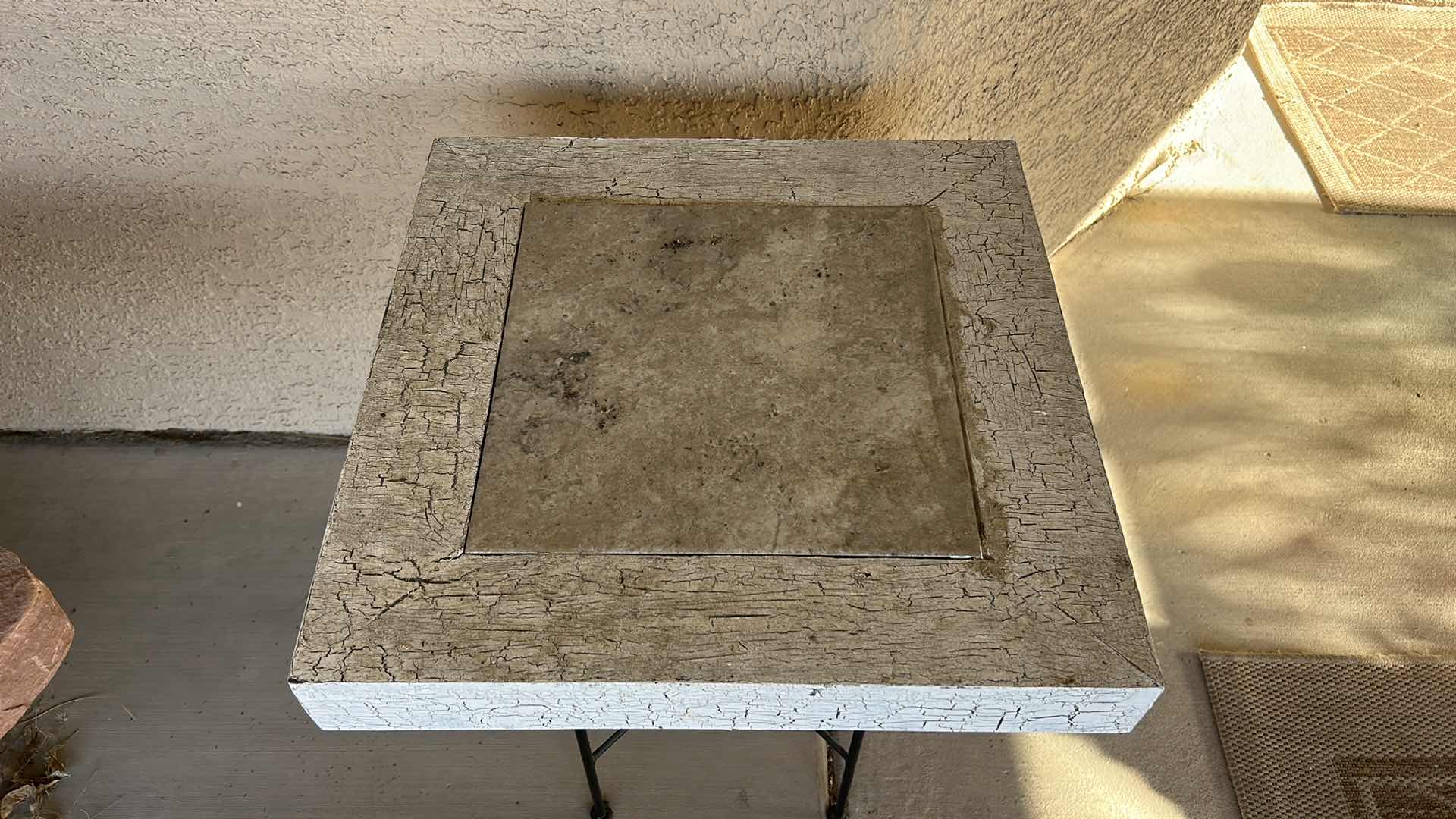 Photo 1 of OUTDOOR DECOR- TABLE AND CERAMIC 18 1/4 x 23 3/4