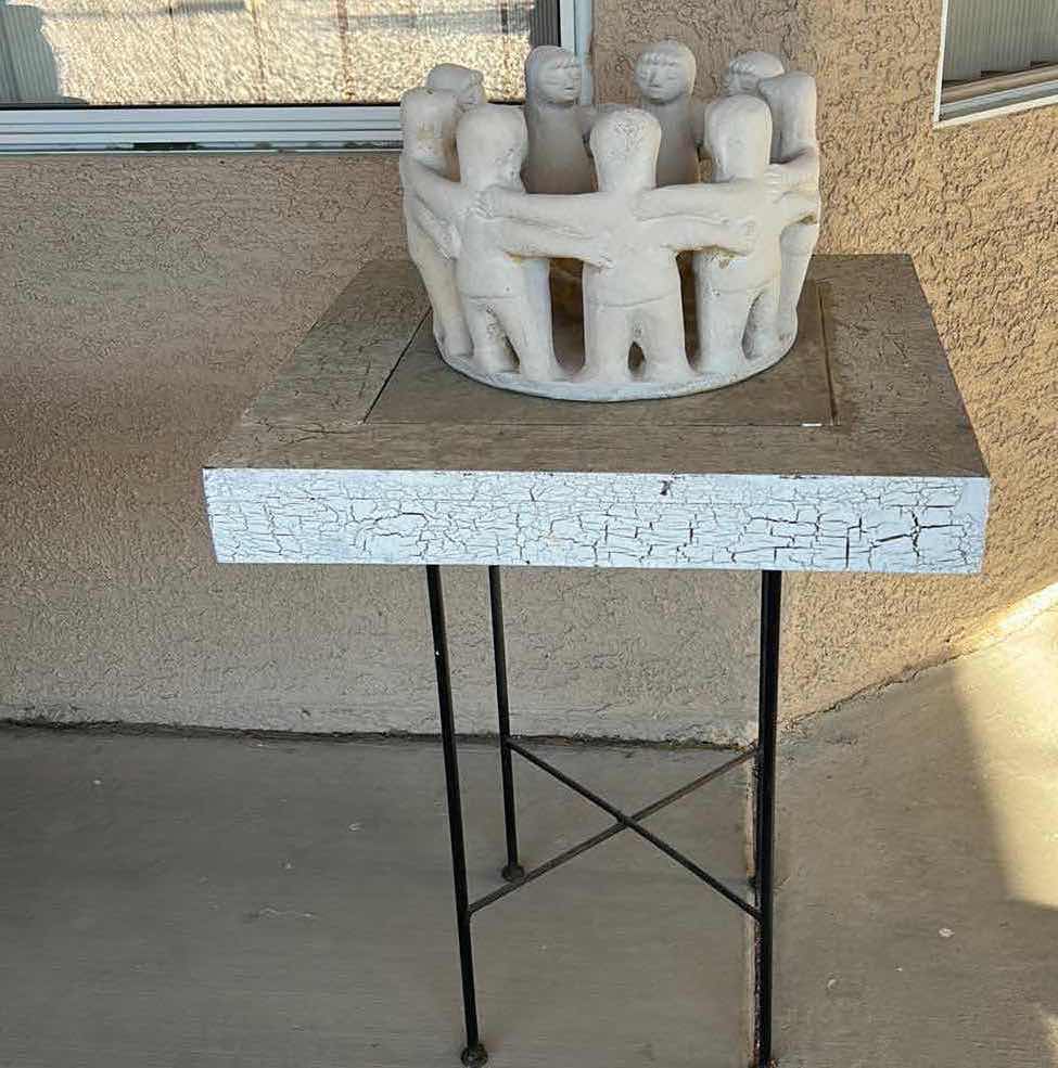 Photo 1 of OUTDOOR DECOR- TABLE AND CERAMIC 18 1/4 x 23 3/4