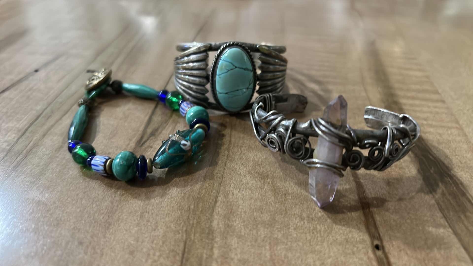 Photo 1 of 3 BRACELETS- TURQUOISE IS MARKED STERLING