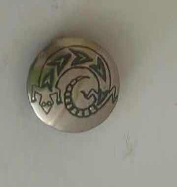 Photo 3 of 3 VINTAGE SOUTHWESTERN STERLING SILVER ROUND HANDMADE BUTTON COVERS