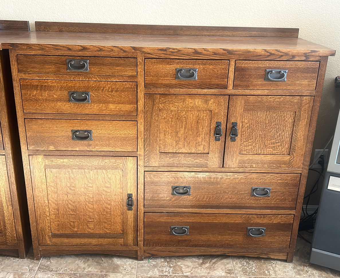 Photo 1 of MICHAEL’S FURNITURE CRAFTSMAN CEDAR-LINED OAK MICHAELS DOVE TAILED DRESSER AND MIRROR 55.5” x 19” x H44”