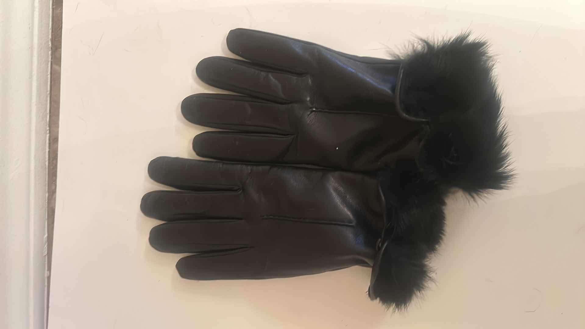 Photo 3 of 1PAIR WOMENS LEATHER GLOVES FUR LINED FRATELLI ORSINI MADE IN ITALY SIZE 8