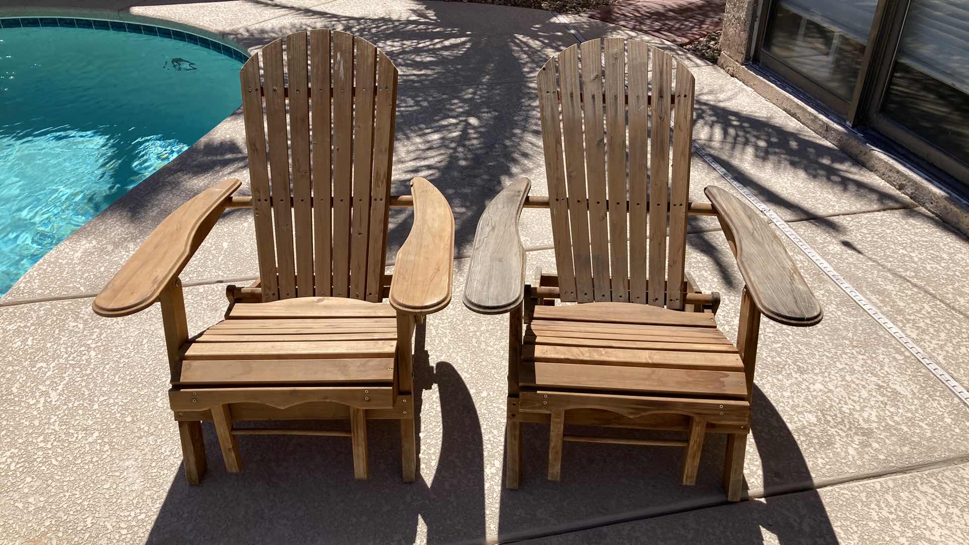 Photo 1 of WOOD MULTI-FUNCTIONAL PATIO CHAIRS (2) 31” X 36.5” H33”