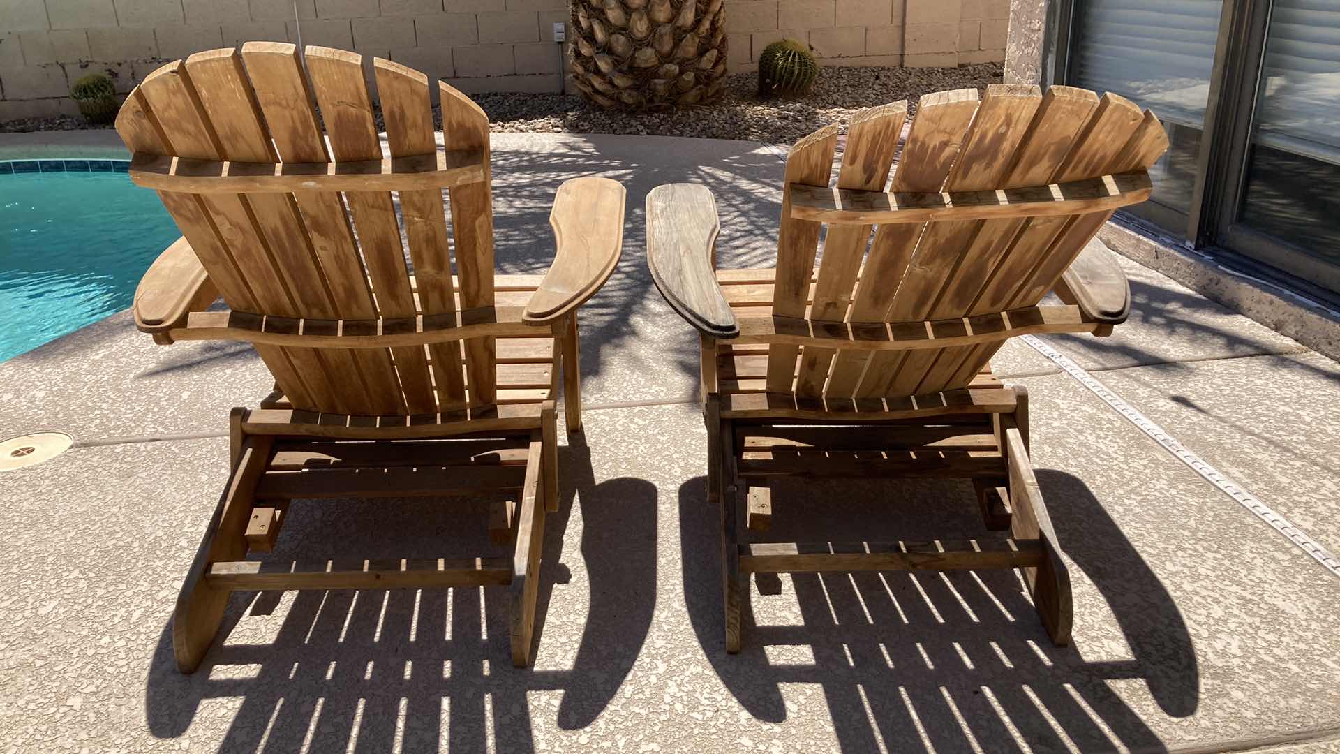 Photo 6 of WOOD MULTI-FUNCTIONAL PATIO CHAIRS (2) 31” X 36.5” H33”