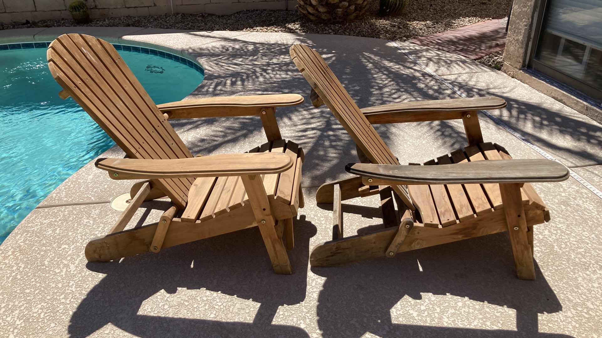 Photo 5 of WOOD MULTI-FUNCTIONAL PATIO CHAIRS (2) 31” X 36.5” H33”