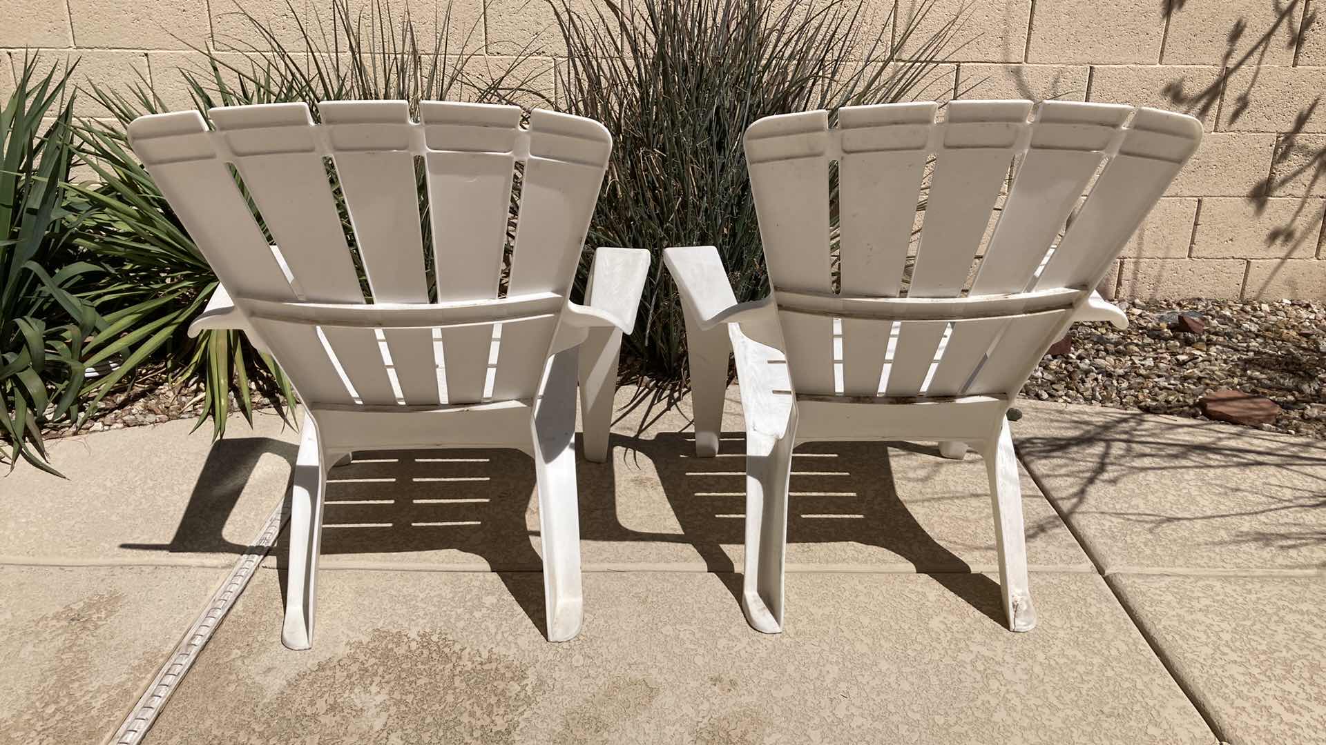 Photo 3 of OUTDOOR PATIO PLASTIC CHAIRS (2) 30.5” X 29” H35.5”