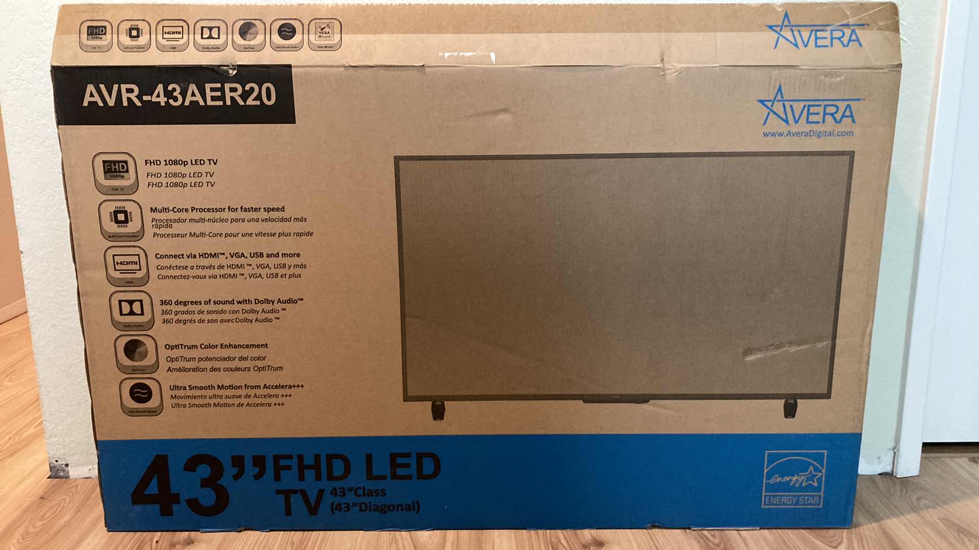 Photo 1 of NEW AVERA 43” FHD LED TV W REMOTE MODEL AVR-43AER20
