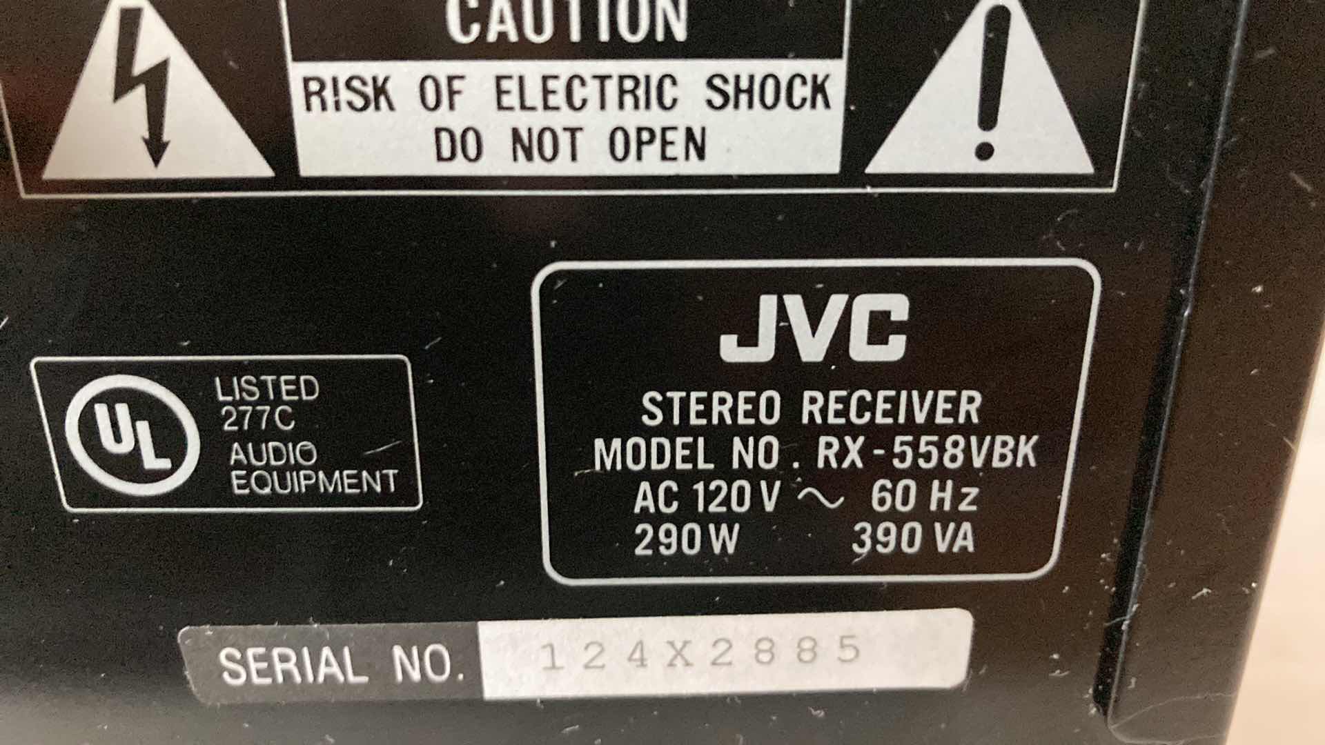 Photo 6 of JVC AUDIO VIDEO CONTROL RECEIVER MODEL RX-558VBK