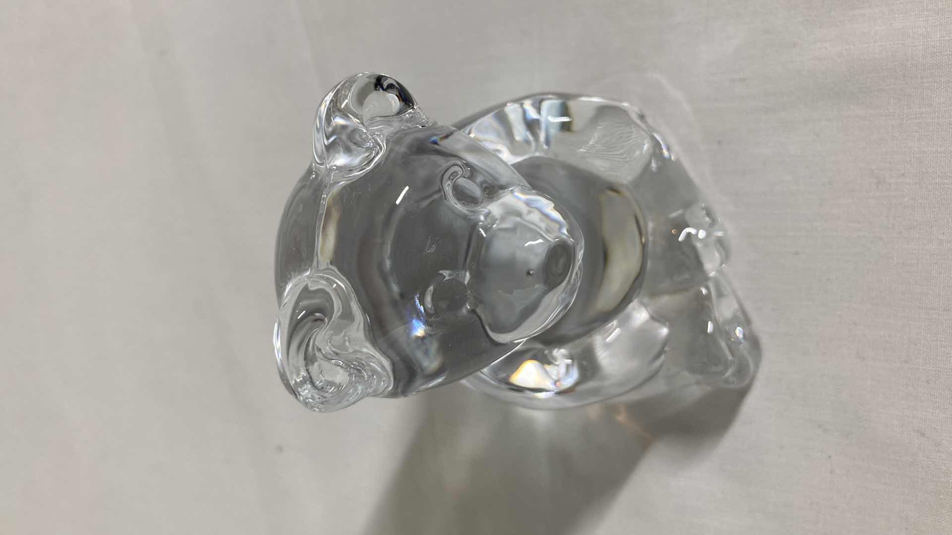 Photo 5 of BEAR CLEAR SOLID GLASS FIGURINE 2.25” X 3”