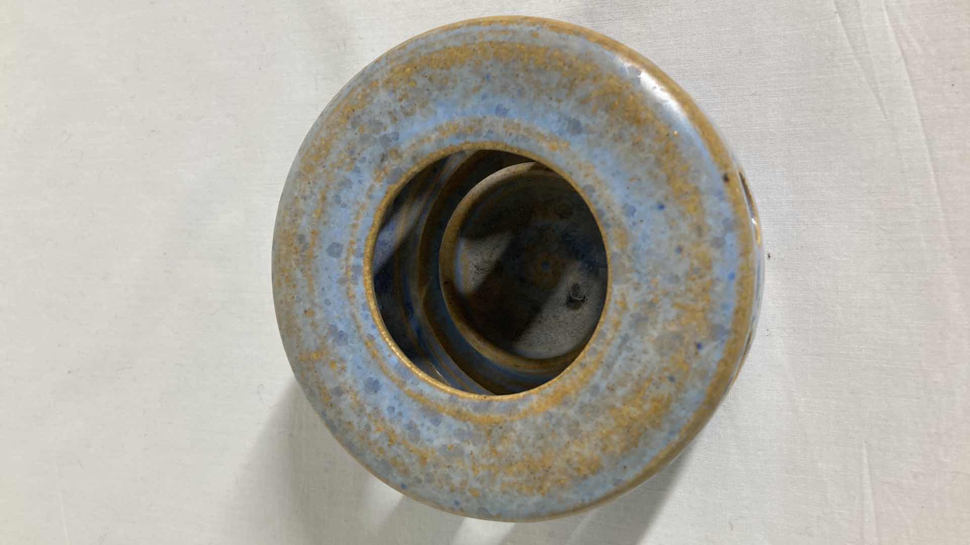 Photo 3 of HAND PAINTED CERAMIC CANDLE HOLDER 4.75” X 2.75”