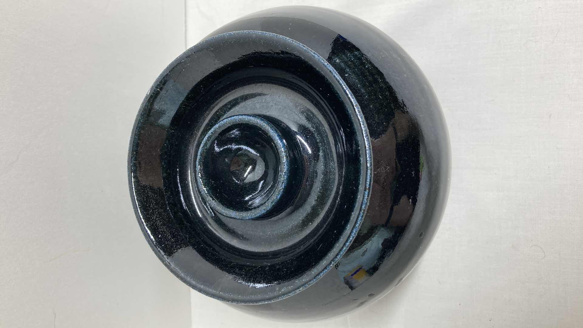 Photo 3 of BLACK STAINED CERAMIC POT W LID 5.5” X 4.75”