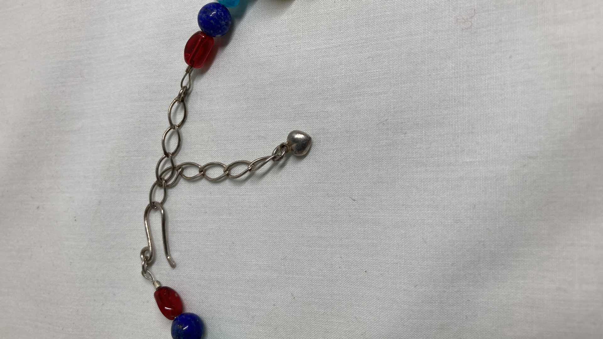 Photo 5 of MULTI COLORED BEAD & STONE NECKLACE 0.75” X 24.5”