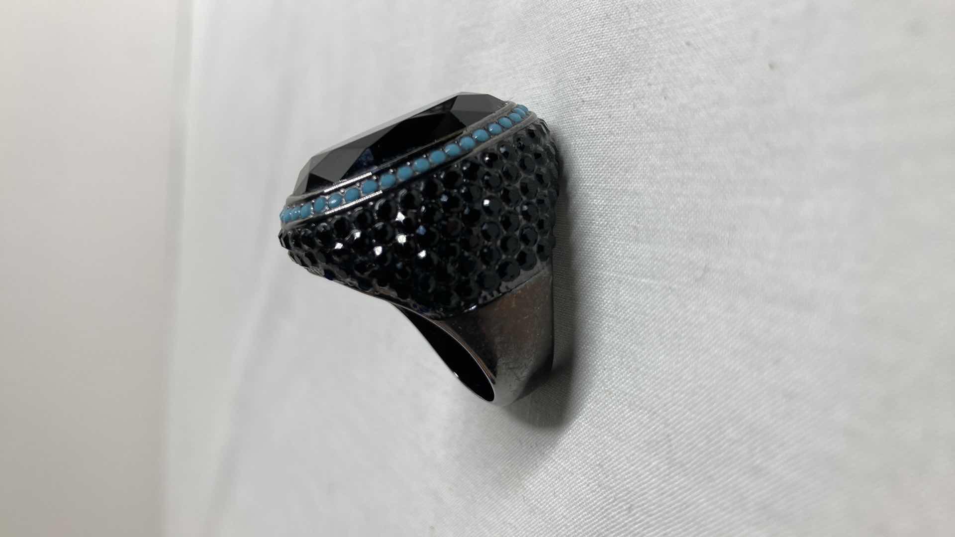 Photo 5 of ONYX & TURQUOISE RING SIZE 13/14