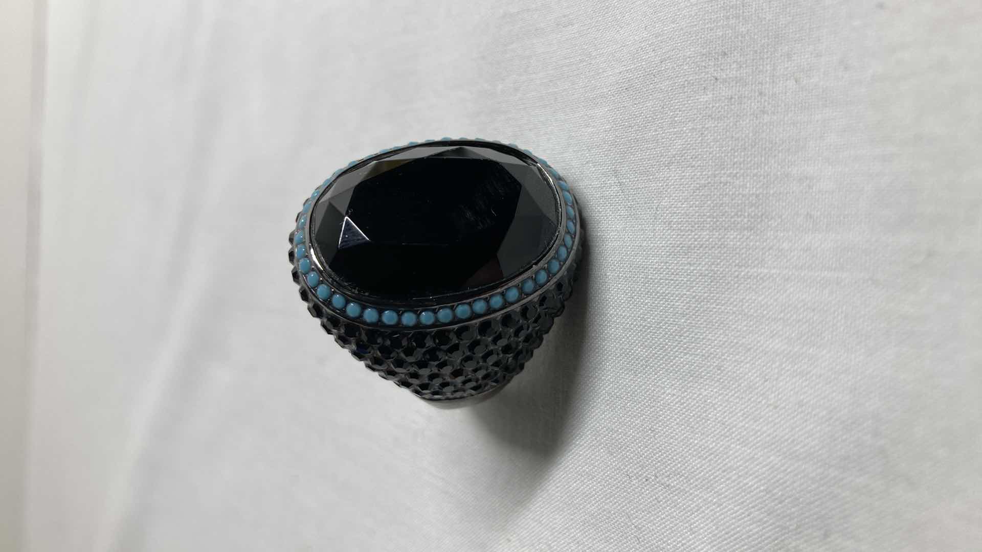 Photo 1 of ONYX & TURQUOISE RING SIZE 13/14