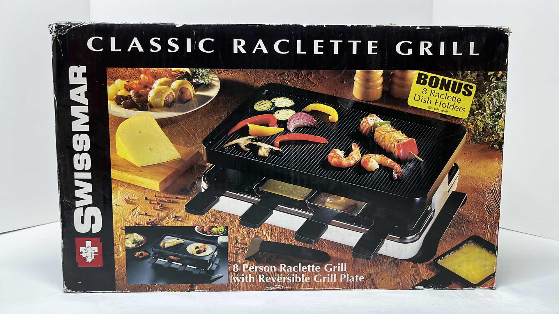 Photo 1 of SWISSMAR CLASSIC RACLETTE GRILL, 8 PERSON RACLETTE GRILL W REVERSIBLE GRILL PLATE (MODEL KF-77041 ANTHRACITE)