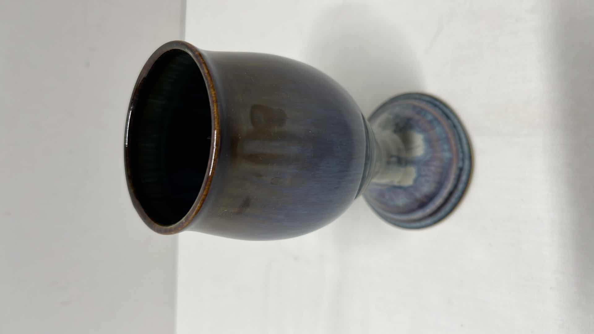 Photo 5 of GLAZED MULTI-COLOR CERAMIC 10” VASE, 11.5” PLATE, 6” BOWL & 6” CUP