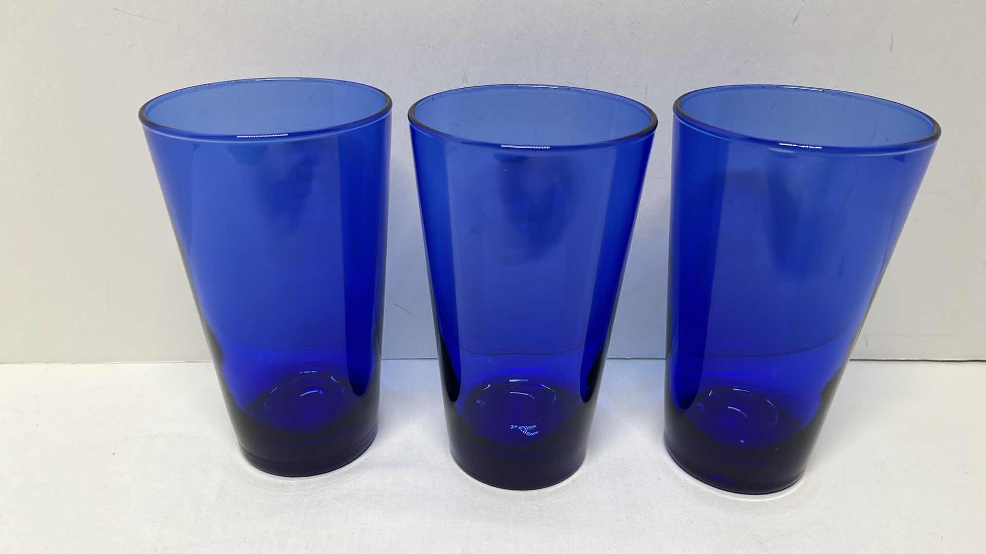Photo 6 of 16 PC CLEAR COBALT BLUE DISH WARE