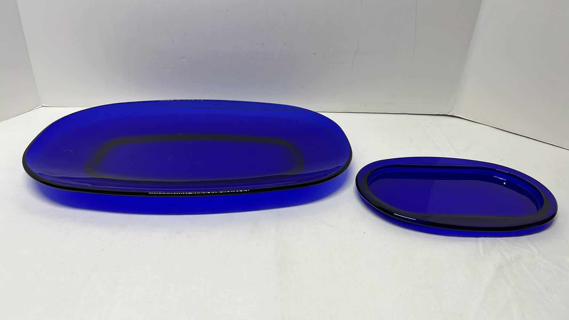 Photo 2 of 16 PC CLEAR COBALT BLUE DISH WARE
