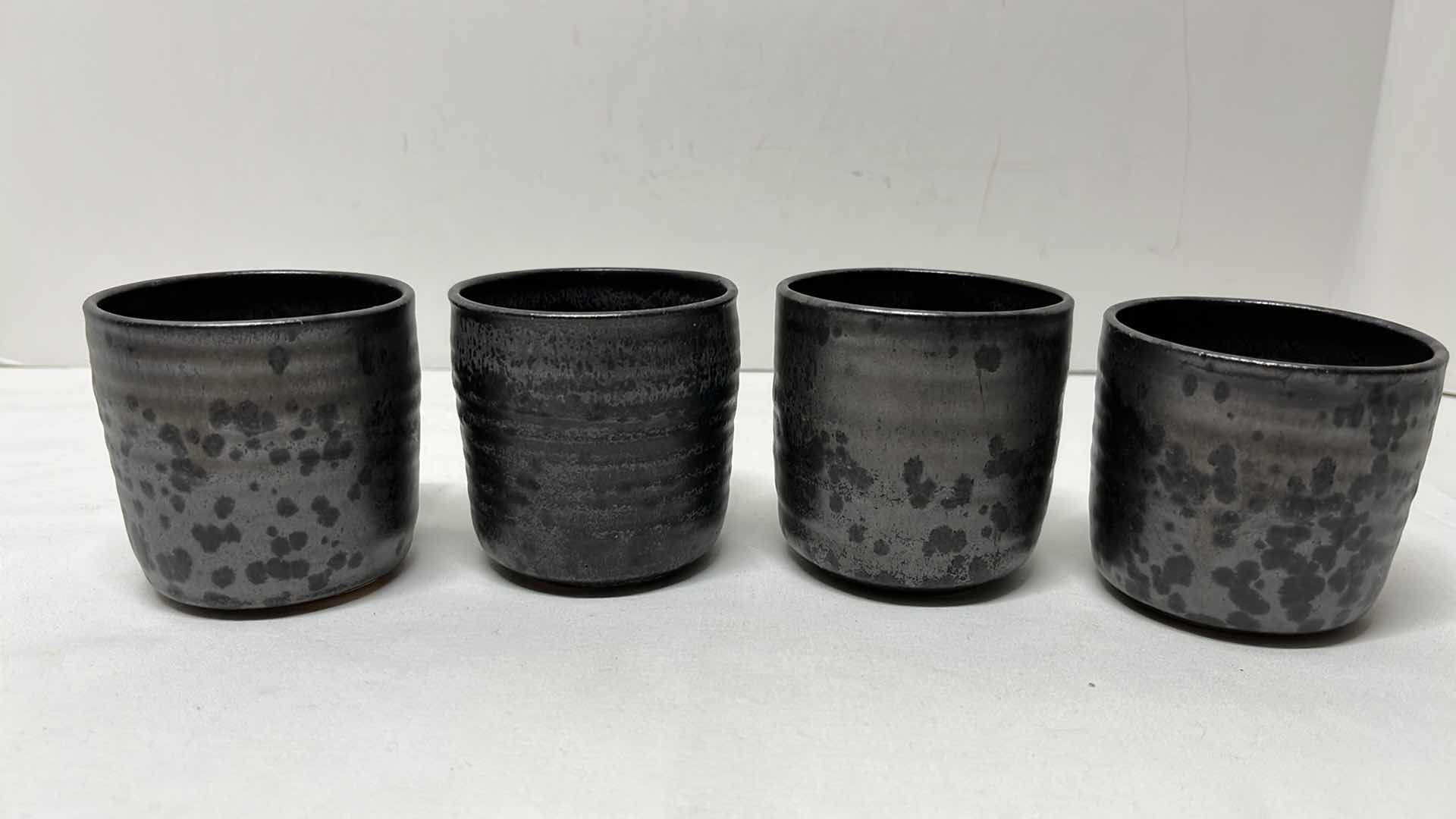 Photo 2 of CLAY 3”H GLASSES & CLAY POTTERY VASES 2.75”H (8 PCS)