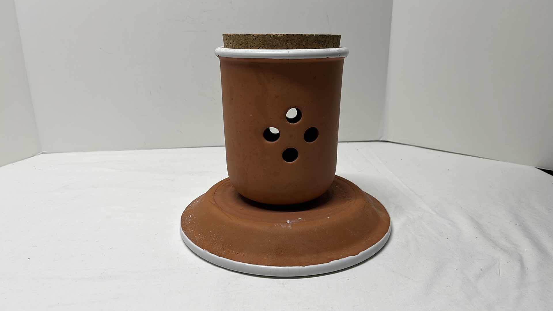Photo 13 of CLAY TORTILLA WARMER 6.75” & CANDLE HOLDER 6.25”H W DISH