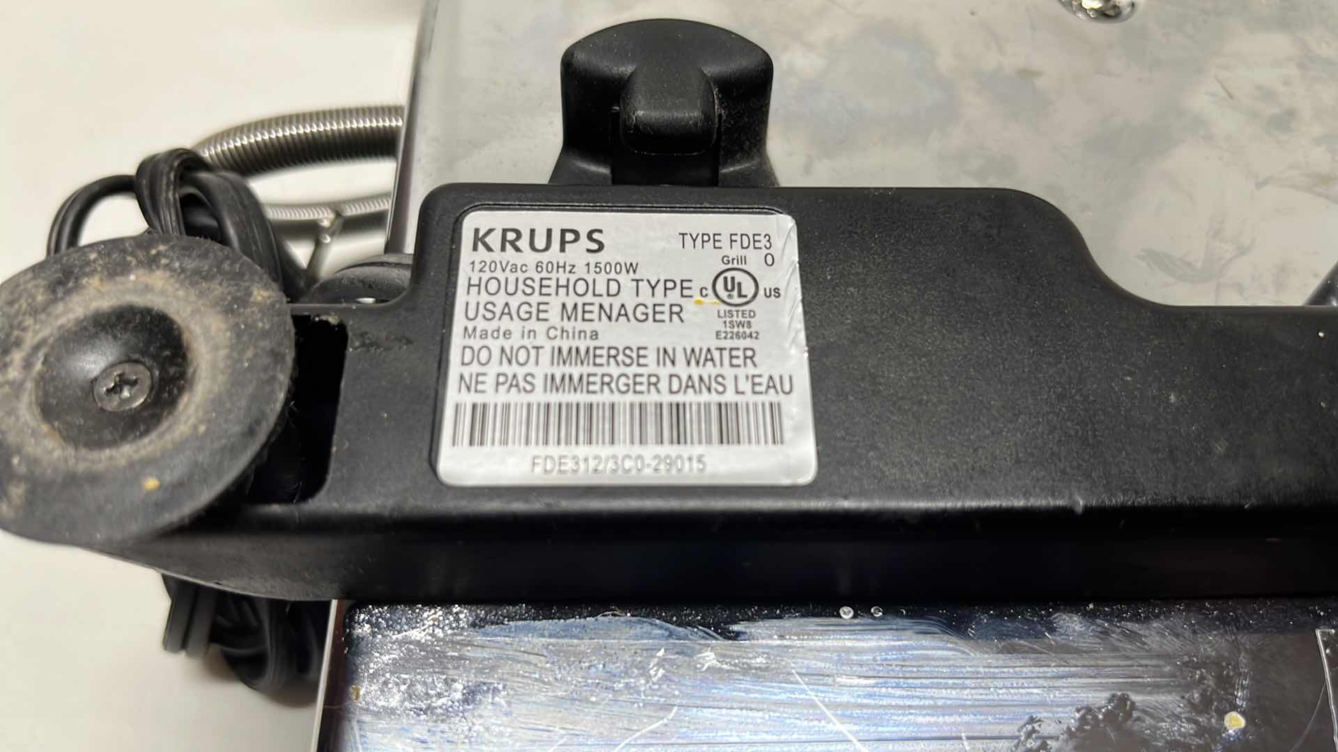 Photo 4 of KRUPS ELECTRIC STAINLESS STEEL NON-STICK UNIVERSAL GRILL/SANDWICH PANINI MAKER (MODEL FDE3)
