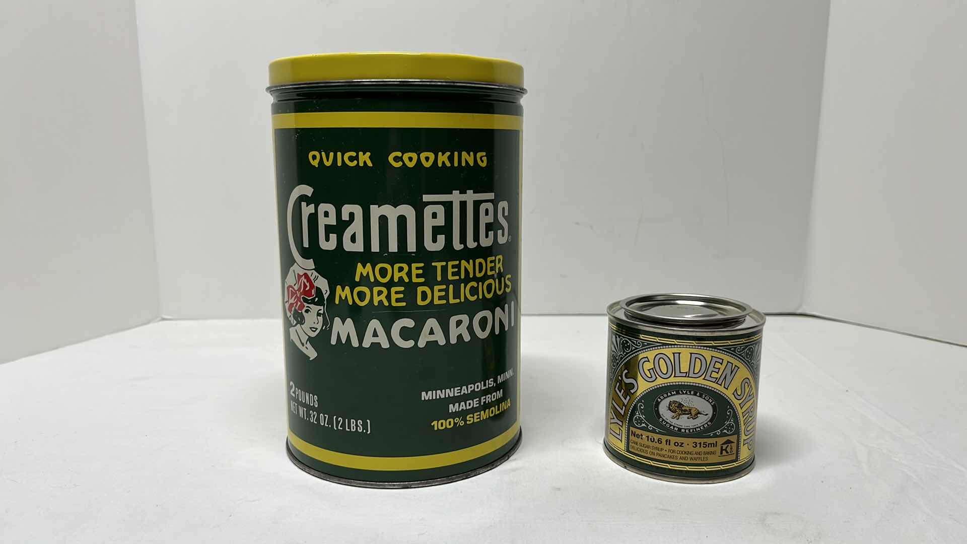 Photo 1 of VINTAGE STYLE TIN CANISTERS (MACARONI TIN IS 8”H)