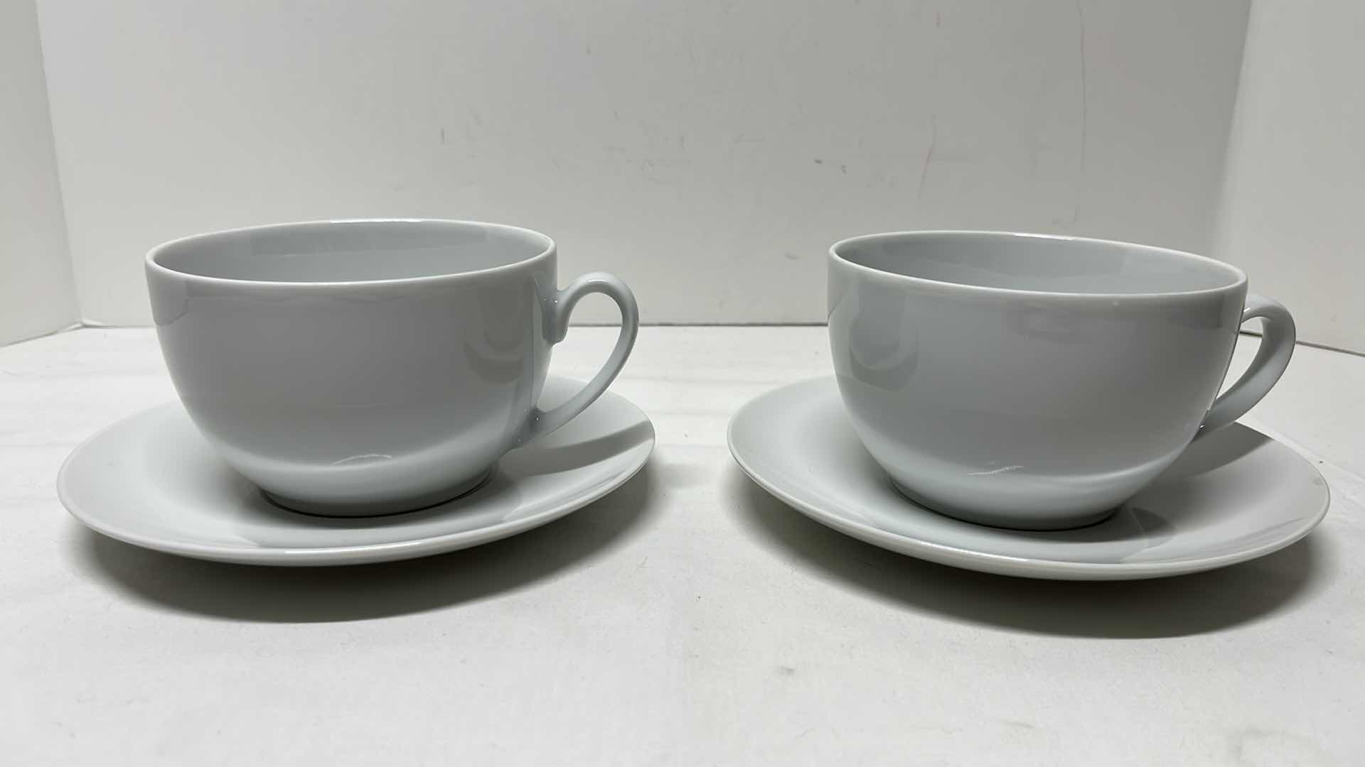 Photo 4 of WHITE SALAD BOWLS, SAUCER & MUGS, OBLONG DISH AND CREAMER DISPENSER (8 PCS)